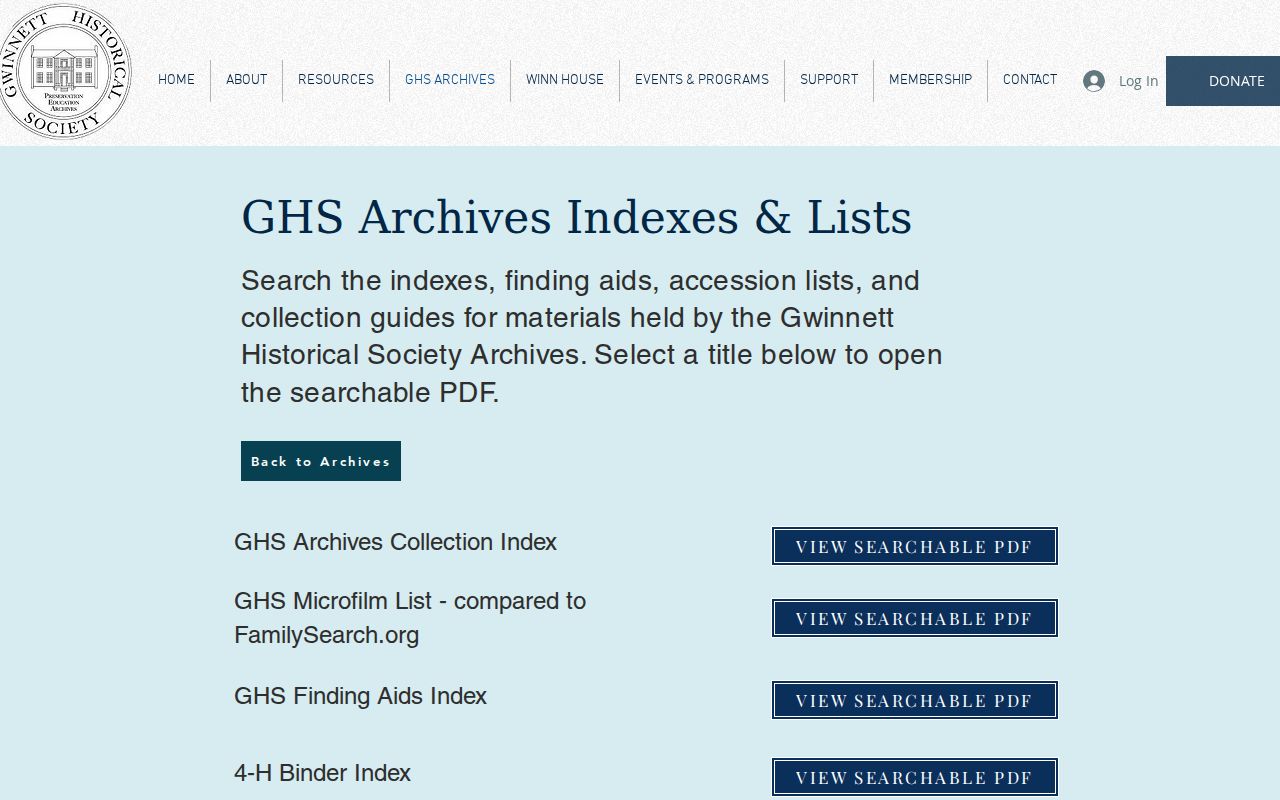 Gwinnett County city directories and Historical Society finding aids