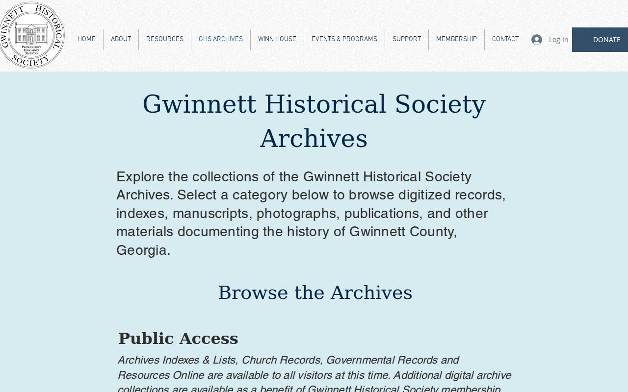 Gwinnett County city directory holdings at the Historical Society archive
