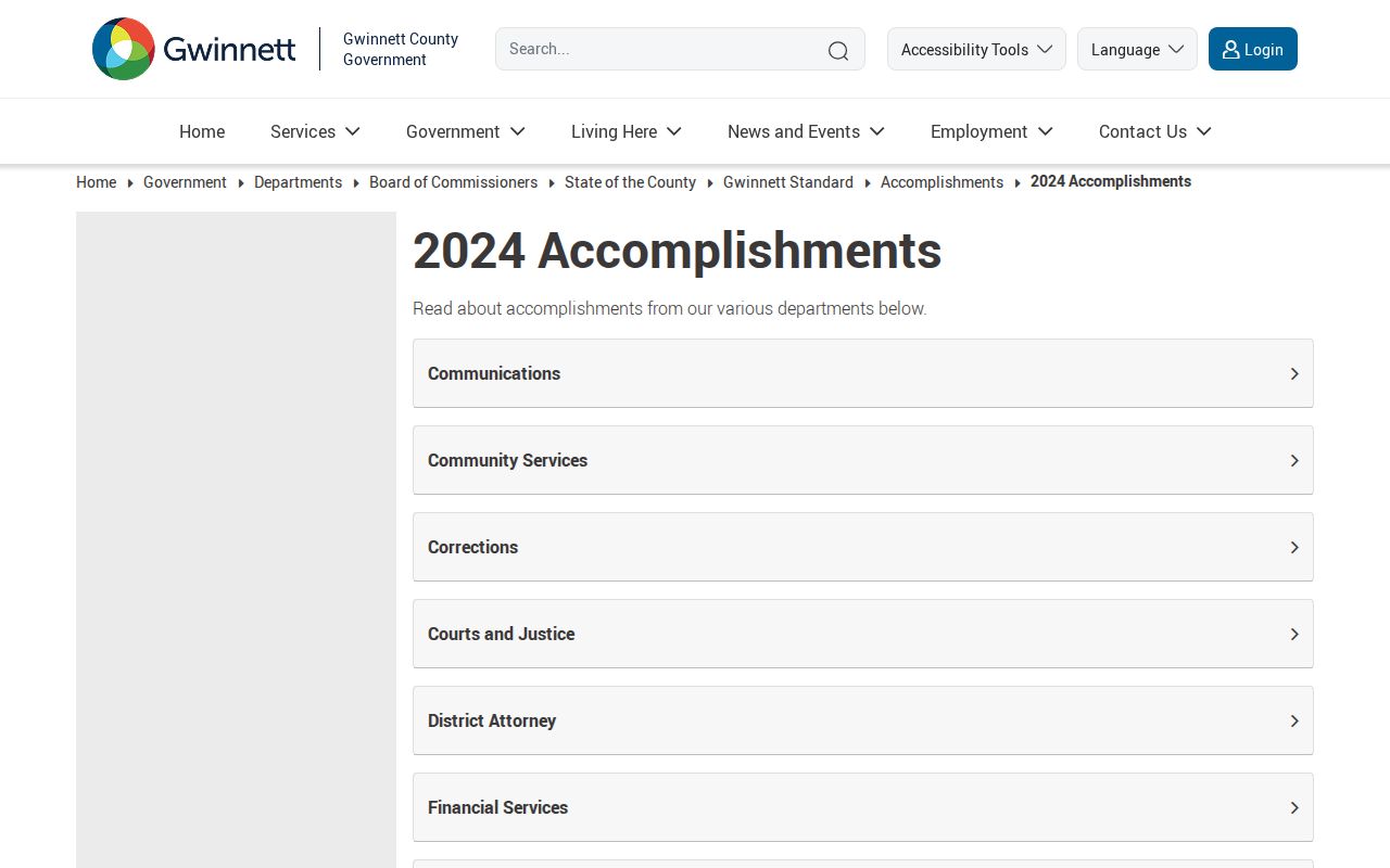 Gwinnett County accomplishments page describing records and community resources