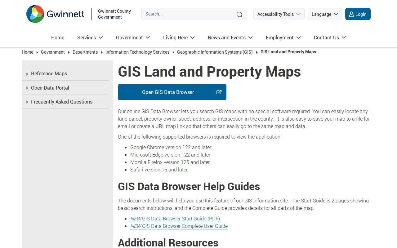 Gwinnett County GIS parcel and address browser