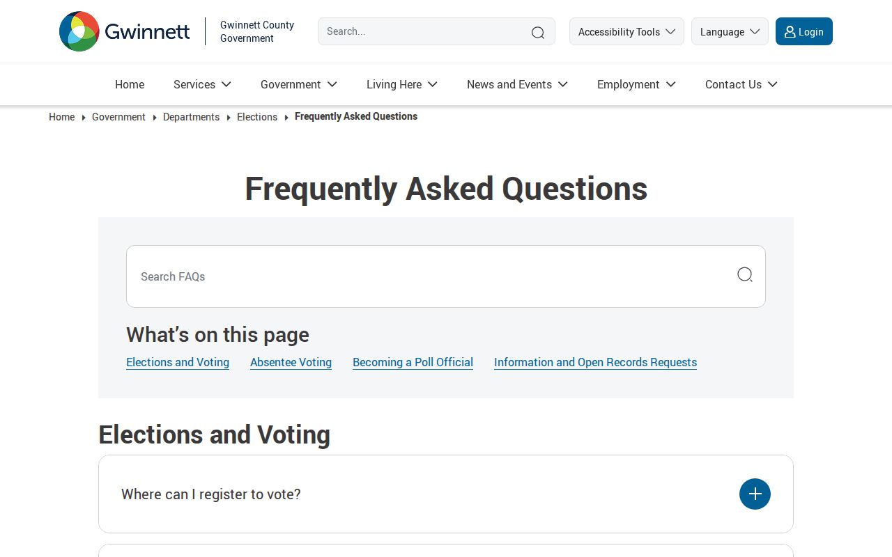 Gwinnett County ZIP code directory voter records FAQ