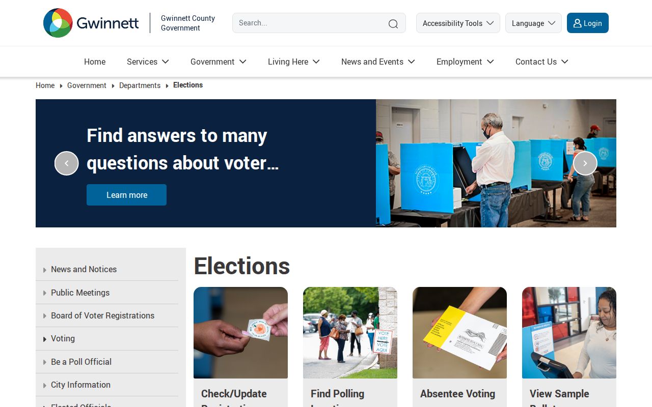 Gwinnett County ZIP code directory elections office source